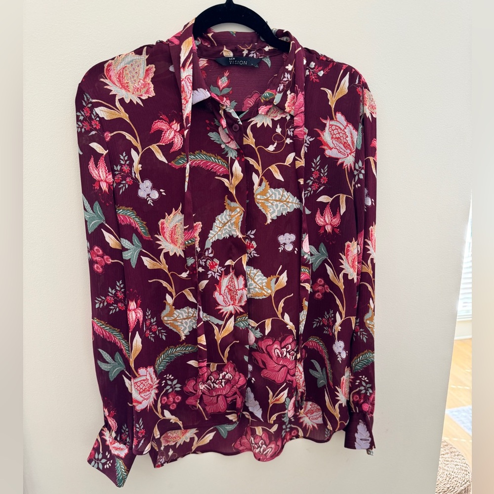 Floral Burgundy Women's Top